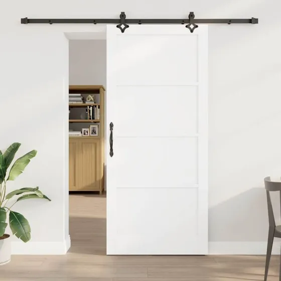 vidaXL ORKDAL Skydedør Hvid 93 x 211 cm Fyrretræ