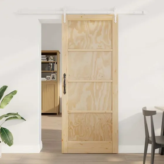 vidaXL Skydedør ORKDAL Brun 86 x 211 cm Fyrretræ