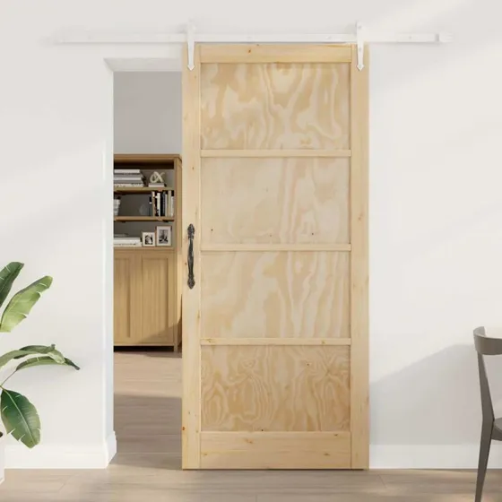 vidaXL Skydedør ORKDAL Brun 93 x 211 cm Fyrretræ