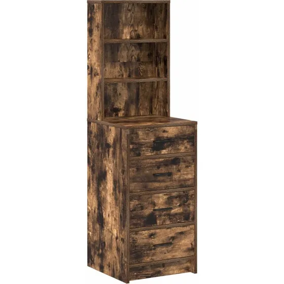 vidaXL Highboard med skuffe, røget eg, 40 x 41 x 135 cm