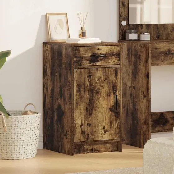 vidaXL Sideboard med Skuffe Røget Eg 40 x 40,5 x 75 cm Konstrueret Træ