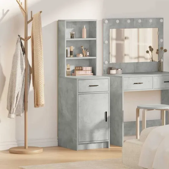 vidaXL Highboard Beton Grå 40 x 40,5 x 135 cm Konstrueret Træ