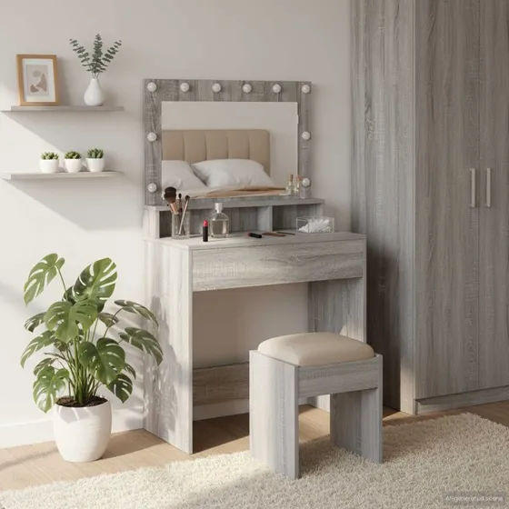 vidaXL Klædeskab Grå Sonoma 78,5 x 41 x 135 cm Konstrueret Træ