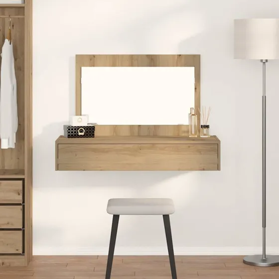 vidaXL Klædeskab med skuffe Brun 100x40x70 cm Konstrueret træ