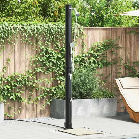 vidaXL Udendørs Solbruser Sort 217 cm PVC & Aluminium
