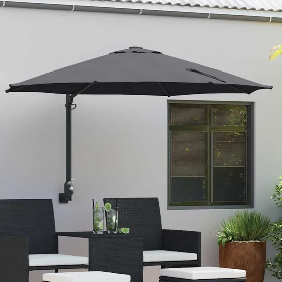 vidaXL Havesol Antracit 248x248x148 cm Polyester & Stål
