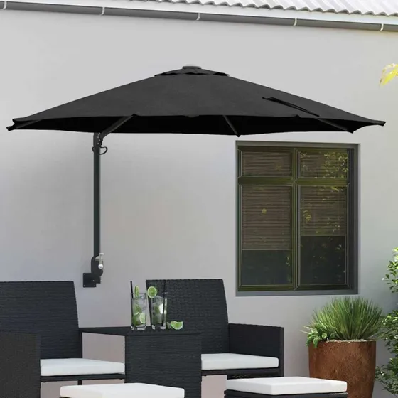 vidaXL Havesol Sort 248x248x148 cm, Polyester og Stål