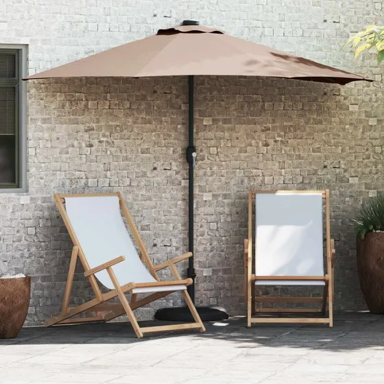 vidaXL Havesol Gråbrun 294x150x224 cm, Polyester & Stål med LED