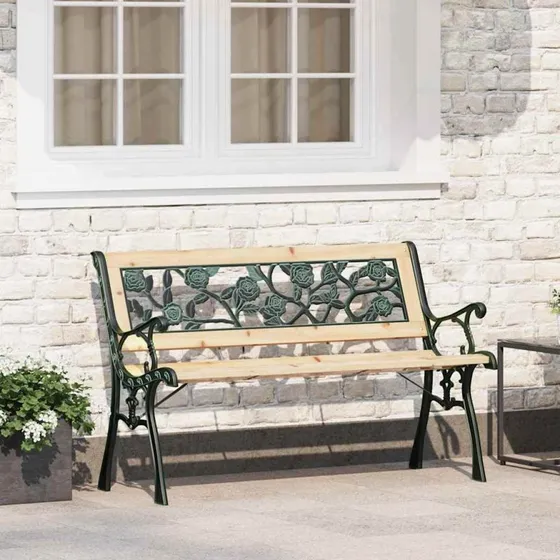 vidaXL Havebænk Brun 116 x 54 x 73 cm træ med pude