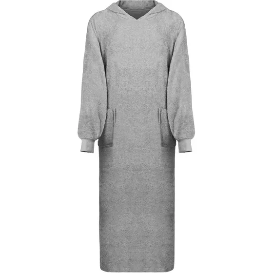 vidaXL Tæppe-hoodie KINN Grå XXL Bomuld