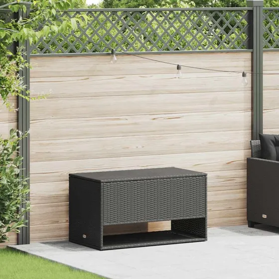vidaXL Udendørs Hyndeboks 100x55x55,5 cm Polyrattan Sort