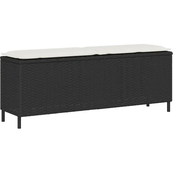 vidaXL havebænk med hynde 110x30x40,5 cm polyrattan sort