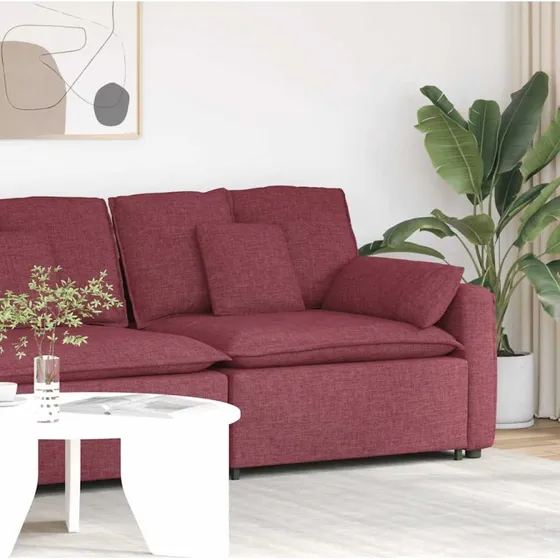 vidaXL modulopbygget sofaarmlænsendemodul 100 cm vinrød