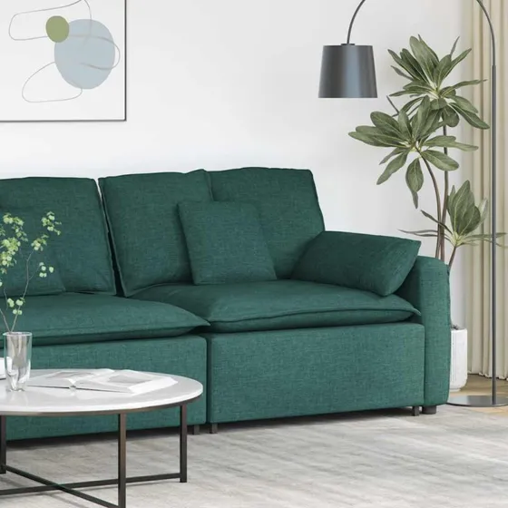 vidaXL modulopbygget sofaarmlænsendemodul 100 cm mørkegrøn