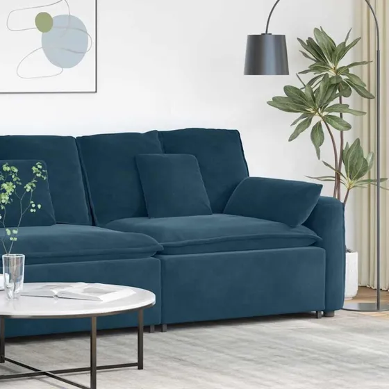 vidaXL modulopbygget sofaarmlænsendemodul 100 cm blå