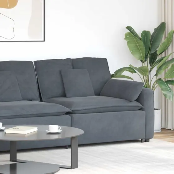 vidaXL modulopbygget sofaarmlænsendemodul 100 cm mørkegrå