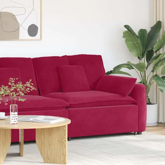 vidaXL modulopbygget sofaarmlænsendemodul 100 cm vinrød
