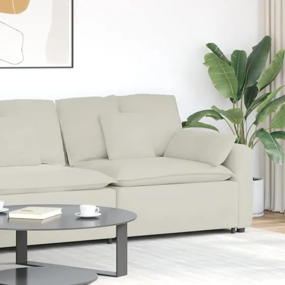 vidaXL modulopbygget sofaarmlænsendemodul 100 cm cremefarvet