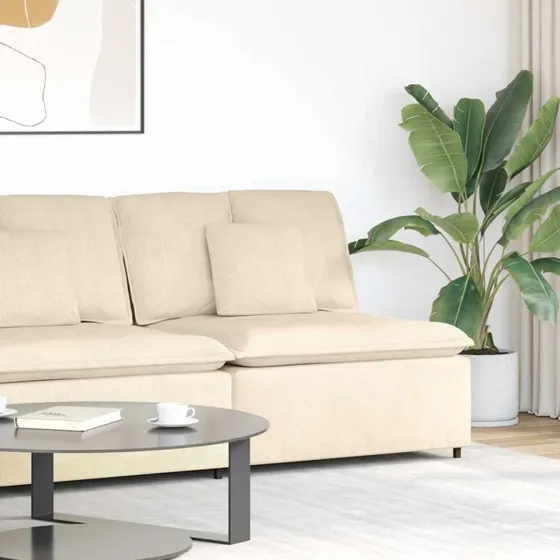 vidaXL modulopbygget sofacentermodul 100 cm cremefarvet