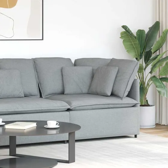 vidaXL Modulsofa hjørnemodul med hynder 100 cm lysegrå