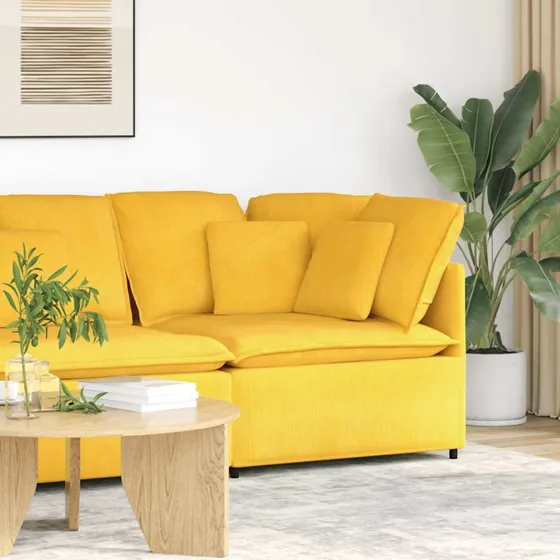 vidaXL modulsofa hjørnemodul 100 cm lysegul