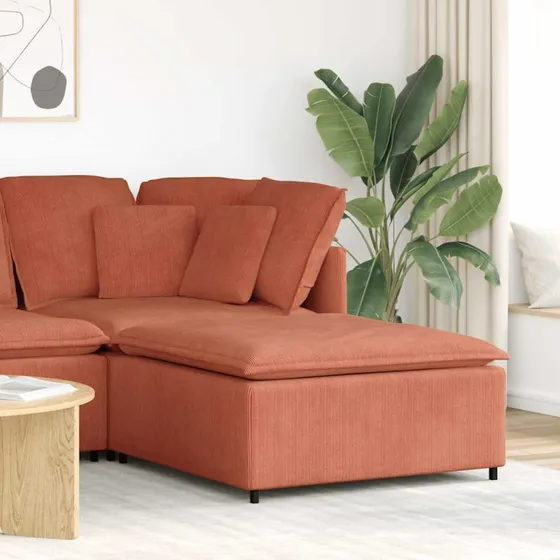 vidaXL modulær sofa-fodskammel 100x100x48 cm rød/orange