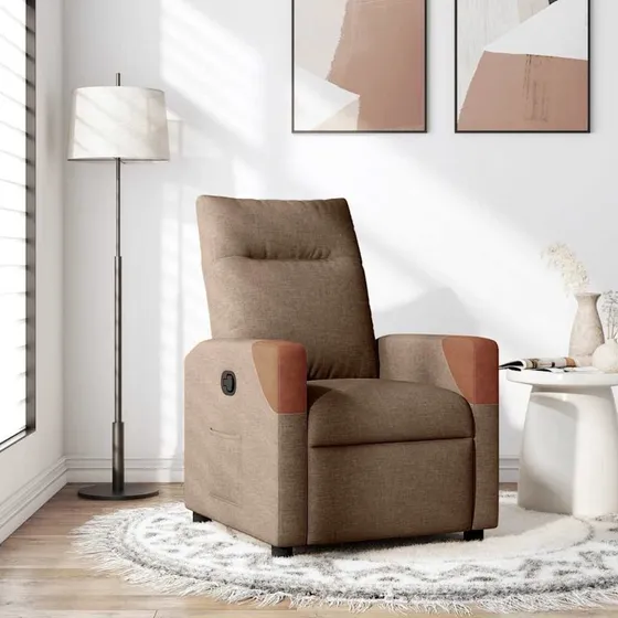 vidaXL Lænestol Stof Brun, Manuel Lænefunktion, Op til 135° Hældning