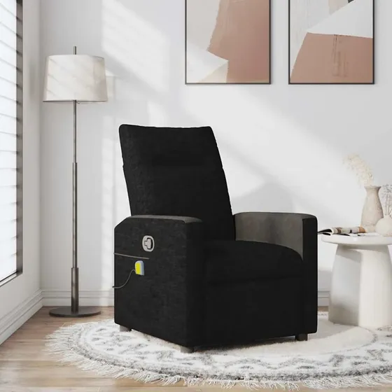 vidaXL Massagestol Stof Sort