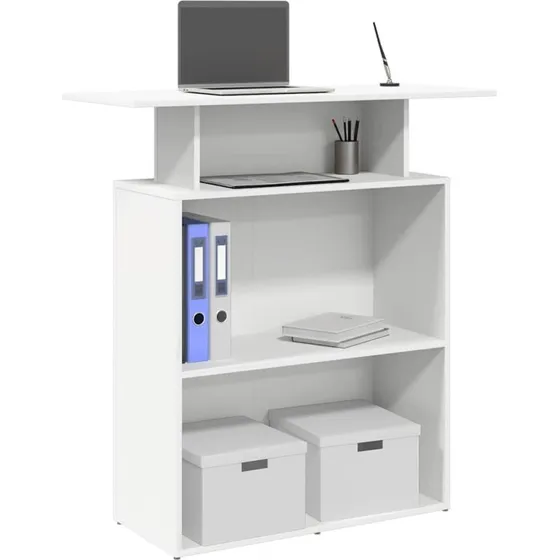vidaXL Receptionsdisk Hvid 100x40x104 cm Konstrueret Træ