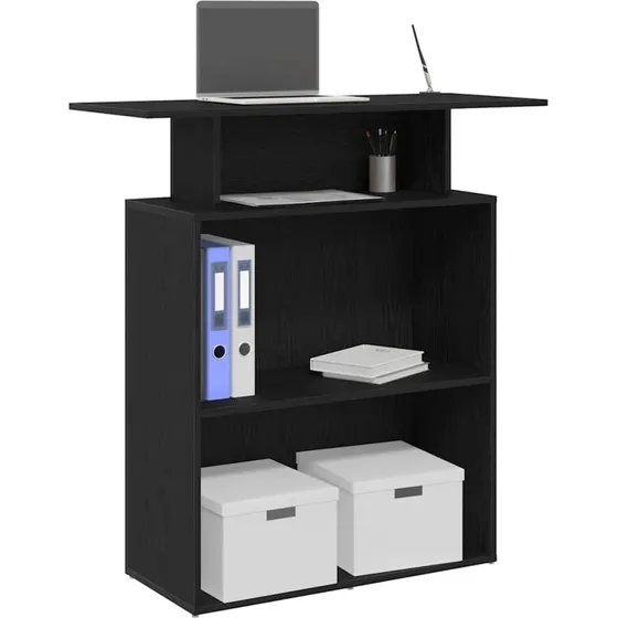 vidaXL Receptionsdisk Sort 100x40x104 cm Konstrueret Træ