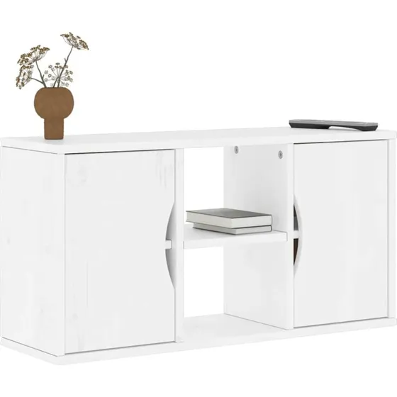 vidaXL TV-skab ODDA 79x24x40 cm massivt fyrretræ hvid