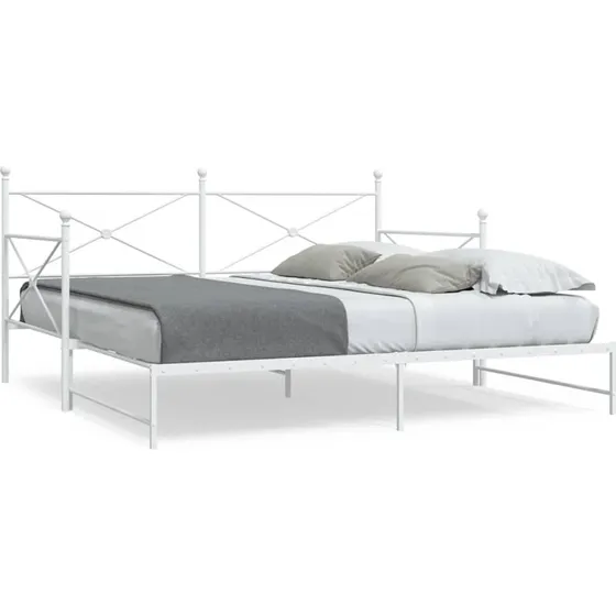 vidaXL Daybed med udtræk 107x203 cm, stål hvid