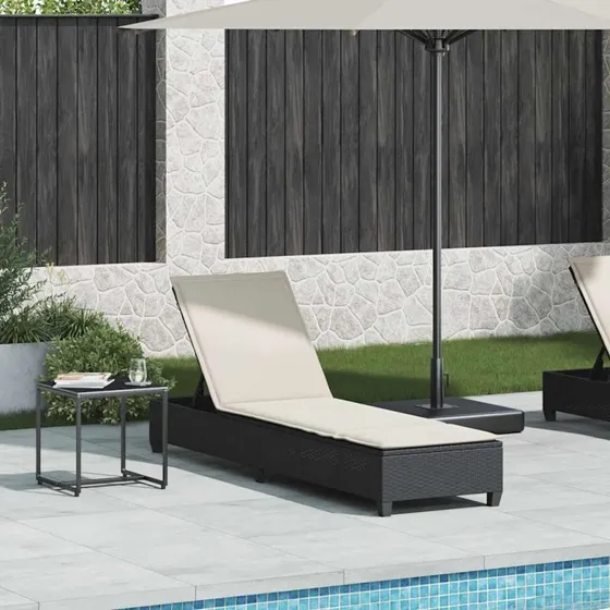 Liggestol Med Hynder 55X200X25,5 cm Polyrattan - Grå/Mørkegrå