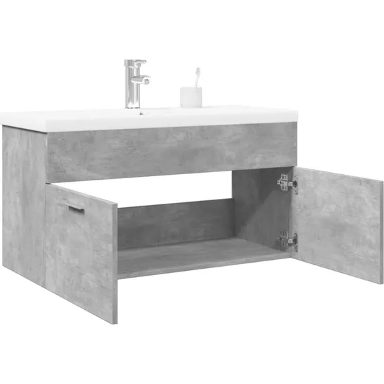 vidaXL Underskab med Håndvask Betongrå 90x38,5x46 cm