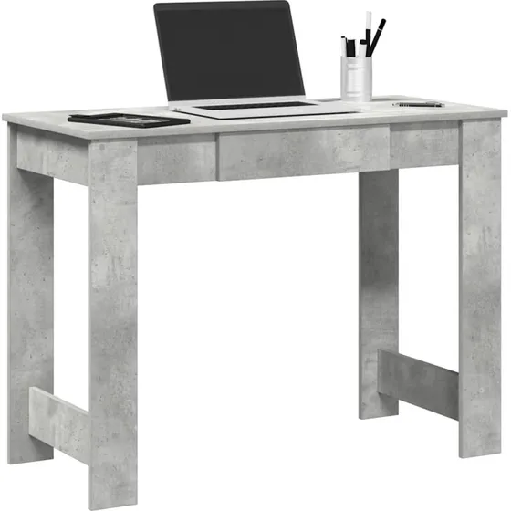 vidaXL Skrivebord 100x45x75 cm Konstrueret Træ Betongrå