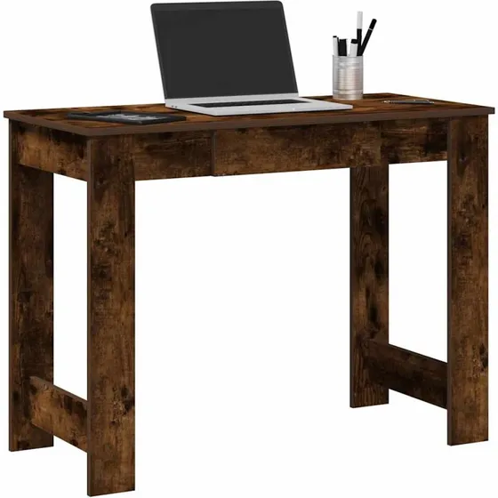 vidaXL Skrivebord 100x45x75 cm røget egetræsfarve