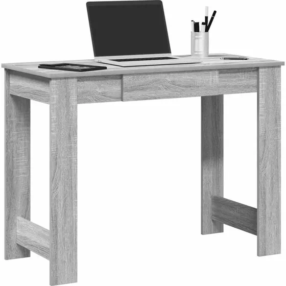 vidaXL Skrivebord 100x45x75 cm Grå Sonoma-Eg Konstrueret Træ
