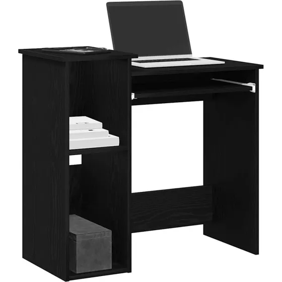 vidaXL Skrivebord m. Hylder 84x40x78 cm Sort