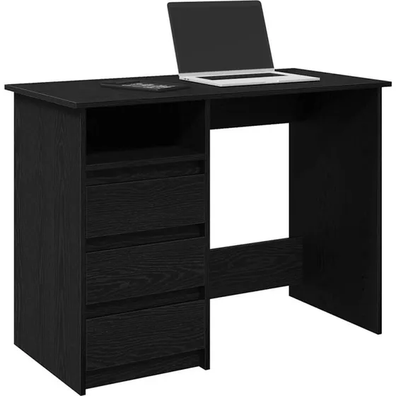 vidaXL Skrivebord 102x50x75 cm konstrueret træ sort