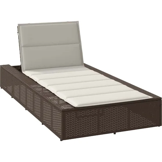 vidaXL Solseng med Flydende Hynde Polyrattan Brun