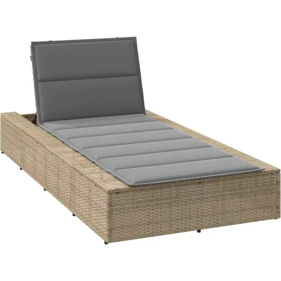 vidaXL Solseng med Flydende Hynde Polyrattan Beige