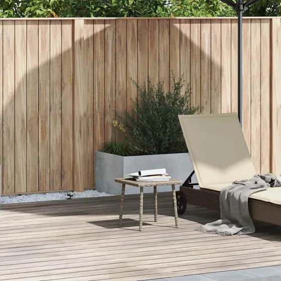 vidaXL Havesofabord 40x40x37 cm lysegrå polyrattan