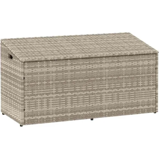 vidaXL opbevaringskasse 110x50x58 cm lysegrå polyrattan