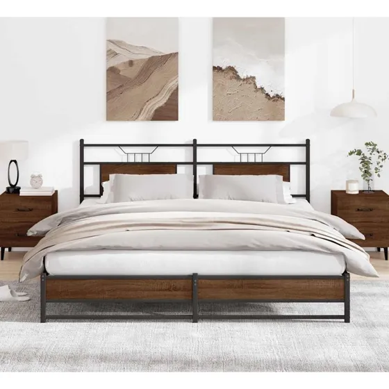 vidaXL Sengeramme 183x213 cm Metal Brun Eg