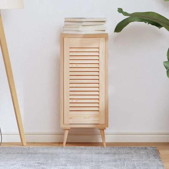 vidaXL Skabslåge 61,5x29,5 cm lameldesign massivt fyrretræ