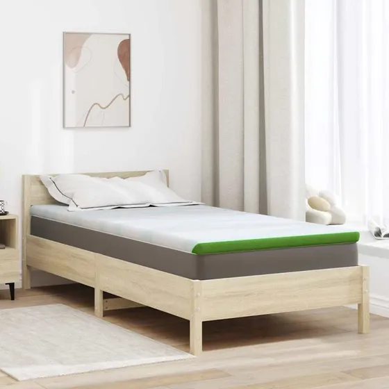 vidaXL Madras Top Hvid og Grøn 90x200 cm Jacquard