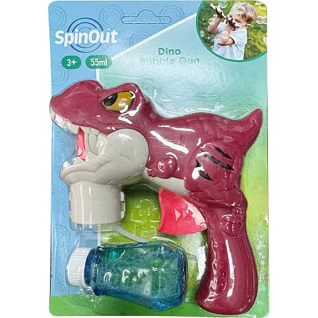 SpinOut sæbeboblepistol – dinosaur, inkl. sæbeopløsning
