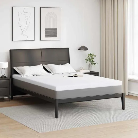 vidaXL Madras Topper Hvid 160 x 200 cm Jacquard Stof