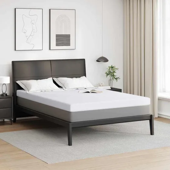 vidaXL Madras Topper Hvid 140 x 200 cm Jacquard