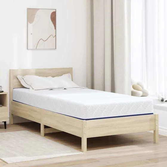 vidaXL Madras Hvid og Blå 120x200 cm Gel Memory Foam